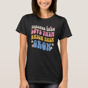 Camiseta Ensine-os Ame-os Observe-os Crescer Retro Ensine