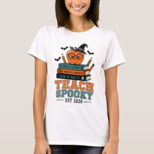 Camiseta Ensine Professor Assustador e Divertido no Hallowe