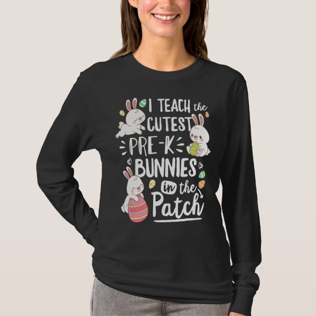 Camiseta Ensino A Páscoa De Professores Do Pré-K Mais Basta (Frente)
