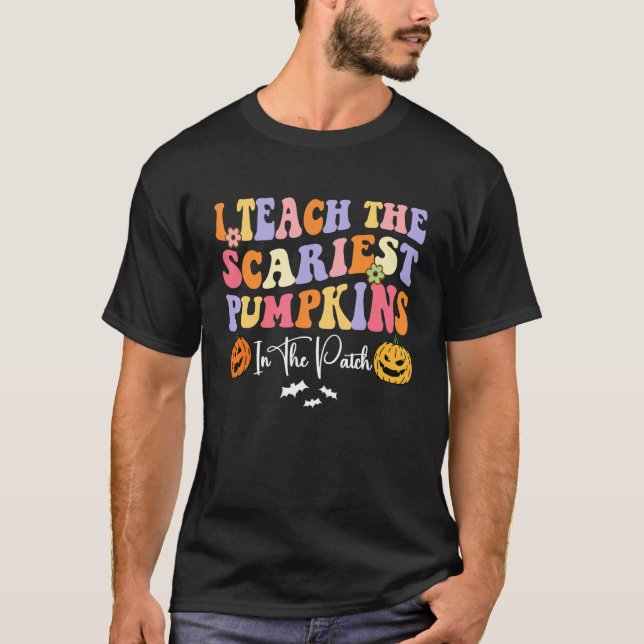 Camiseta Ensino As Pumpkins Mais Assustadoras No Professor  (Frente)