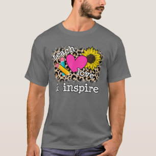 Camiseta Ensino Bastante, Amor E Inspiração Leopardo Imprim