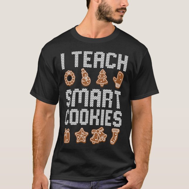 Camiseta Ensino Biscoitos Inteligentes Professor de Natal C (Frente)