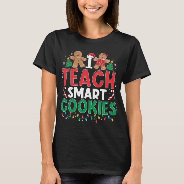 Camiseta Ensino Biscoitos Inteligentes Professor de Natal G (Frente)