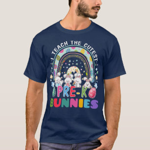 Camiseta Ensino Bunnies Mais Pertos Pré-K Professor Boho Ar