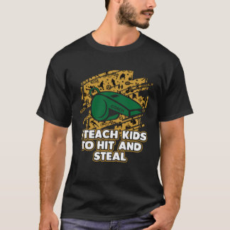 Camiseta Ensino crianças a bater e roubar o treinador de ba