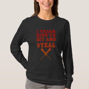 Camiseta Ensino crianças a bater e roubar... treinador de b
