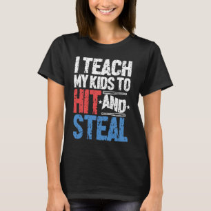 Camiseta Ensino crianças a bater e roubar treinador de beis