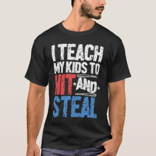 Camiseta Ensino crianças a bater e roubar treinador de beis