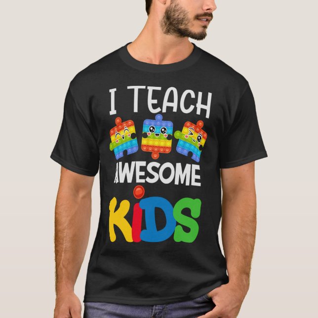 Camiseta Ensino Crianças Incríveis Quebra-cabeça Piece Auti (Frente)
