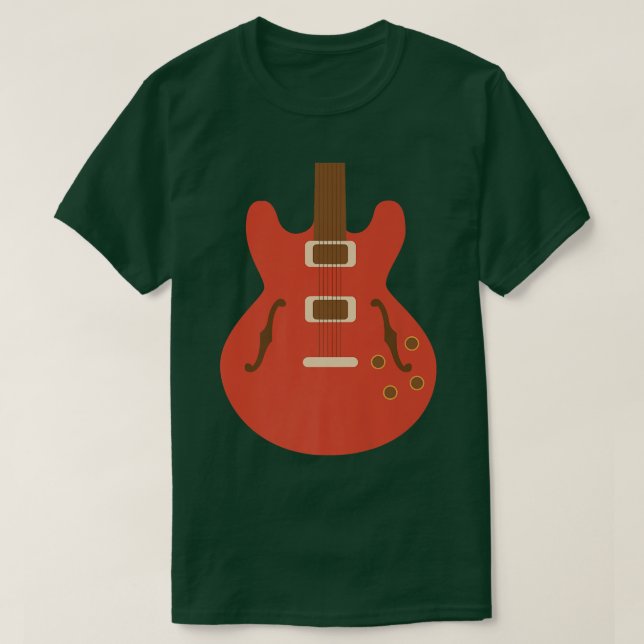 Camiseta Ensino da Escola de Música do Jogador de Guitarra  (Frente do Design)