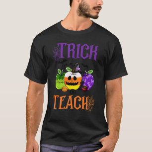 Camiseta Ensino da Escola Halloween Trick ou Teach Ghost Se