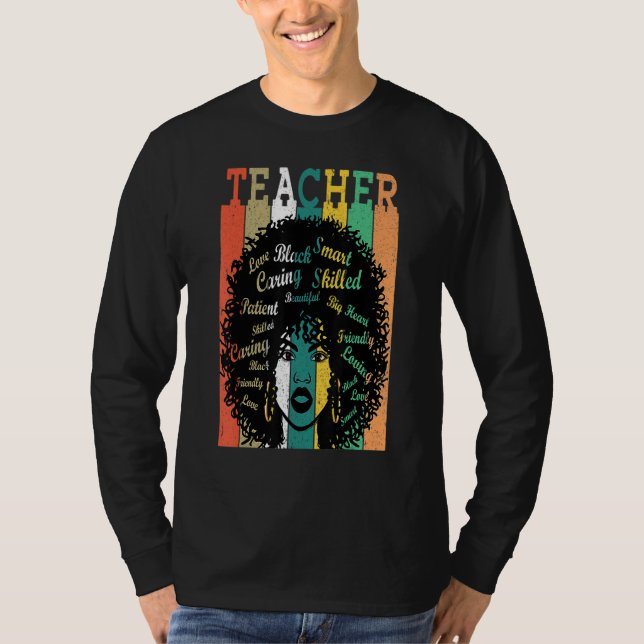 Camiseta Ensino da Mulher Negra Negra Afro-Historial Mês (Frente)