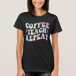 Camiseta Ensino de Café Repete Professor de Groovy Retro