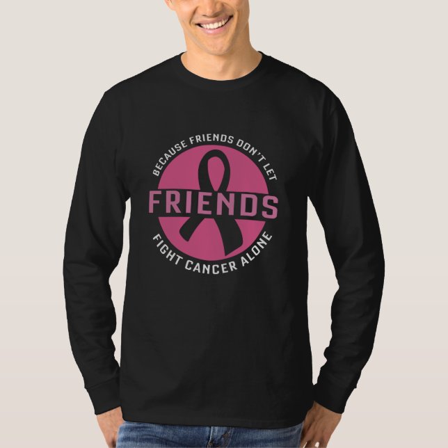 Camiseta Ensino de Cancer da Mama Bonito Amigos Suportam Un (Frente)