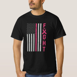Camiseta Ensino de Canceres da Mama Bonito Amigos Luta Fami