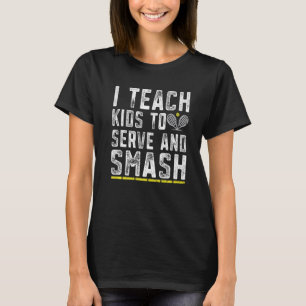 Camiseta Ensino de Tênis engraçadinho Ensino Serve e Smash 