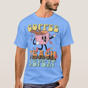 Camiseta Ensino do Café Leopard Repete Professora Engraçada