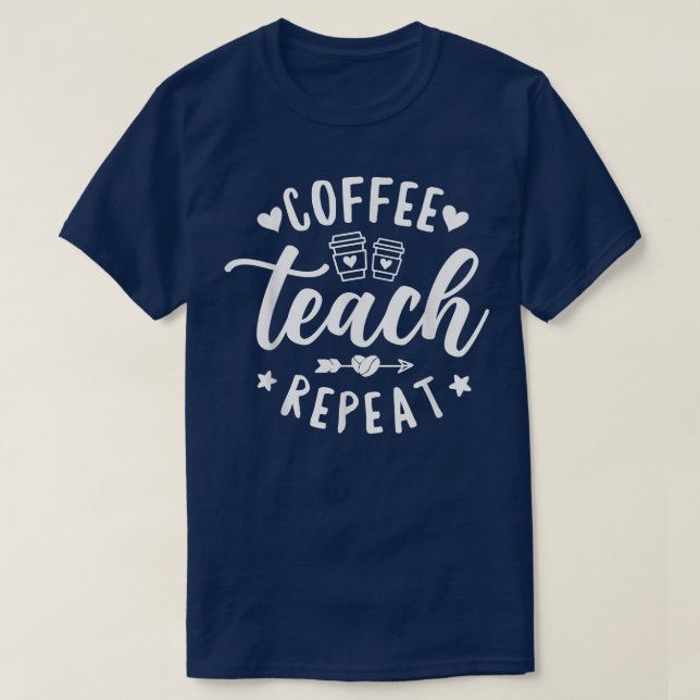 Camiseta Ensino do Café Repetir, Professora do Café (Frente do Design)