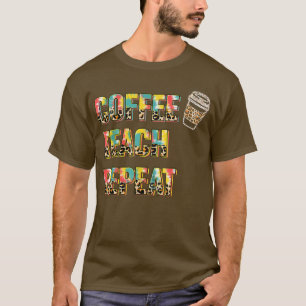 Camiseta Ensino do Café Repetir Professora Vida Coluna Cola