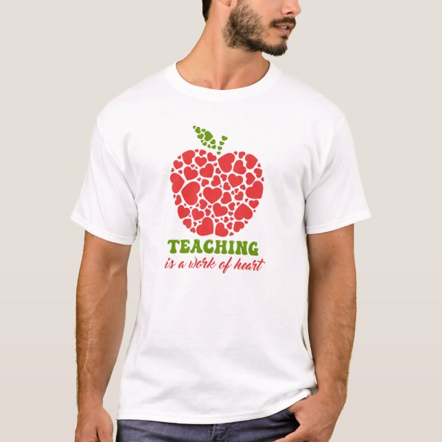 Camiseta Ensino é uma obra de maçã cardíaca (Frente)
