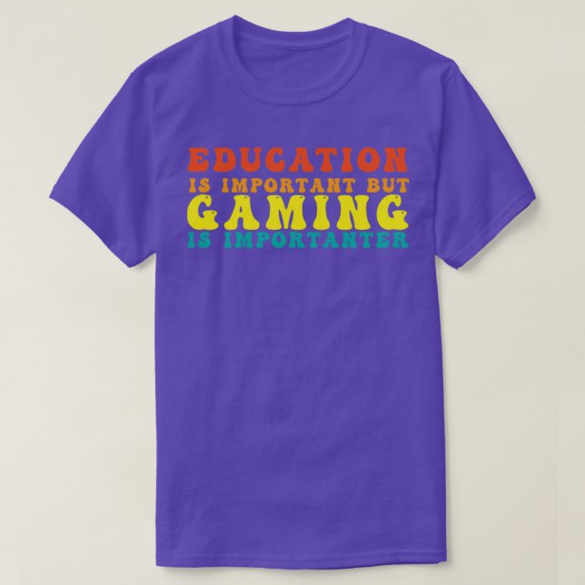 Camiseta Ensino Engraçado É Importante, Mas Jogos São Impor (Frente do Design)