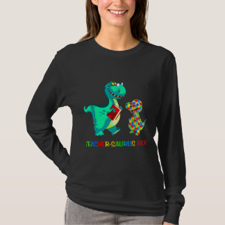 Camiseta Ensino Especial do Teachersaurus Rex Dinosaur Auti