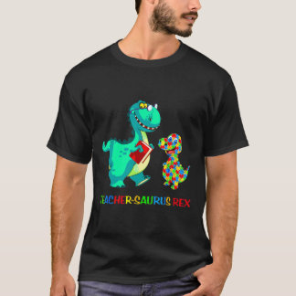 Camiseta Ensino Especial do Teachersaurus Rex Dinosaur Auti