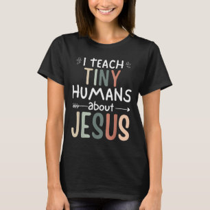 Camiseta Ensino Humanos Pequenos Sobre Jesus Professora No