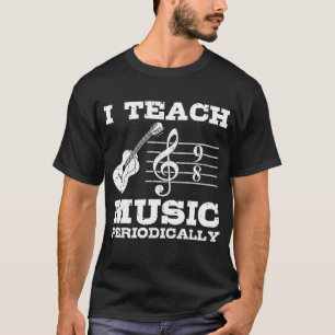 Camiseta Ensino Música Periodicamente Símbolo de Nota Music