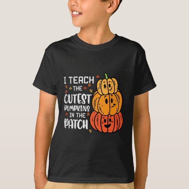Camiseta Ensino O Mais Legal Pumpkin Patuma De Halloween Fa (Frente)