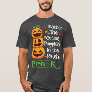 Camiseta Ensino o melhor professor de pré-escola de abóbora