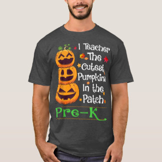 Camiseta Ensino o melhor professor de pré-escola de abóbora