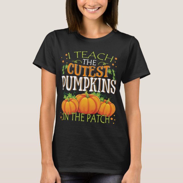 Camiseta Ensino Os Pumpkins Mais Bonitos Do Professor De Pa (Frente)