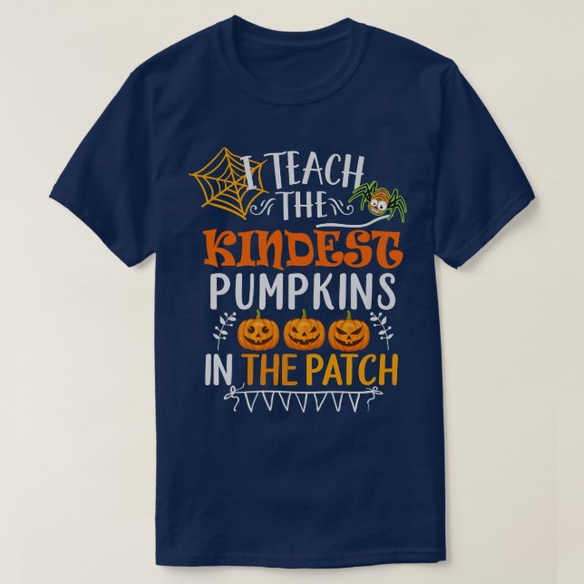 Camiseta Ensino Os Pumpkins Mais Bonitos Na Professora De P (Frente do Design)