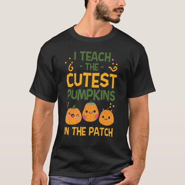 Camiseta Ensino Os Pumpkins Mais Bonitos No Dia Das Bruxas (Frente)