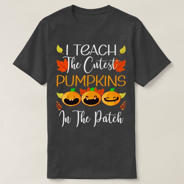 Camiseta Ensino Os Pumpkins Mais Bonitos No Patch (Frente do Design)