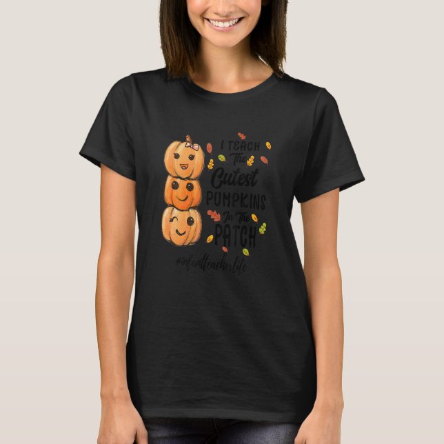 Camiseta Ensino Os Pumpkins Mais Bonitos No Patch. (Frente)