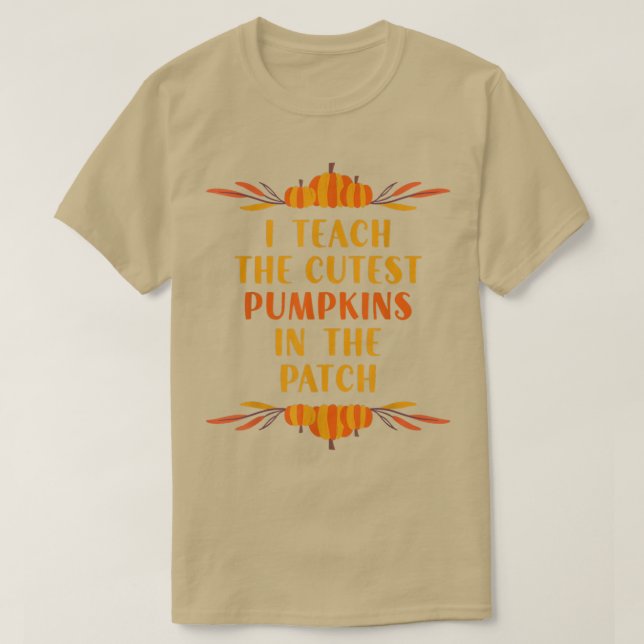 Camiseta Ensino Os Pumpkins Mais Bonitos No Patch (Frente do Design)