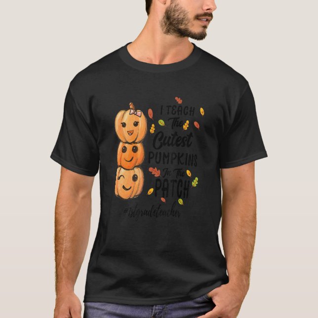 Camiseta Ensino Os Pumpkins Mais Bonitos No Patch 1stgradet (Frente)