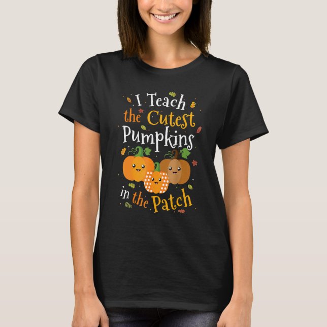 Camiseta Ensino Os Pumpkins Mais Bonitos No Patch Pré K Tea (Frente)