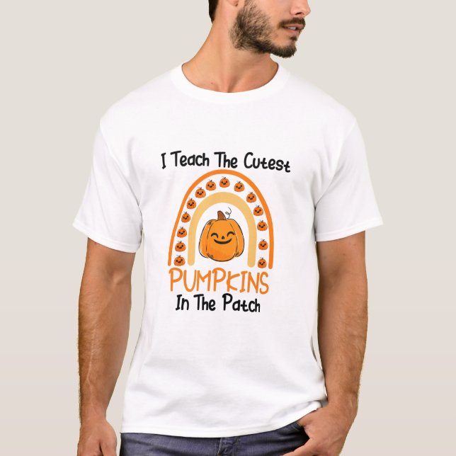 Camiseta Ensino Os Pumpkins Mais Bonitos No Patch Rainbow (Frente)