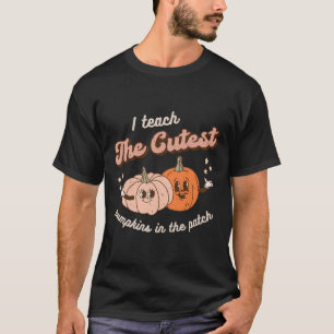 Camiseta Ensino Os Pumpkins Mais Bonitos No Patch Retro Tea