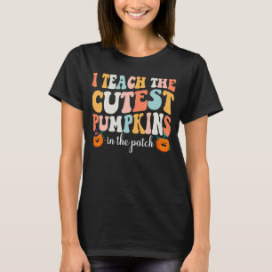 Camiseta Ensino Os Pumpkins Mais Bonitos No Patch Retro Tea