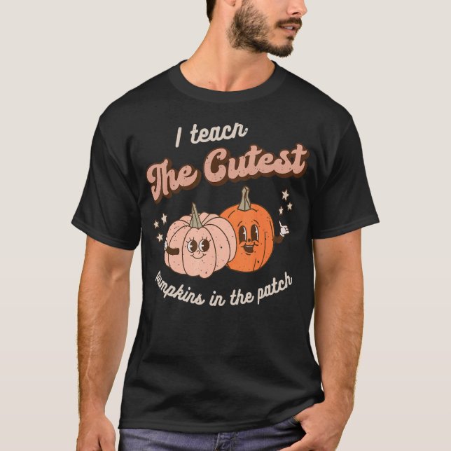 Camiseta Ensino Os Pumpkins Mais Bonitos No Patch Retro Tea (Frente)