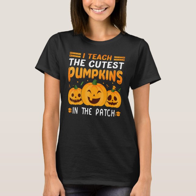 Camiseta Ensino Os Pumpkins Mais Bonitos No Professor De Pa (Frente)