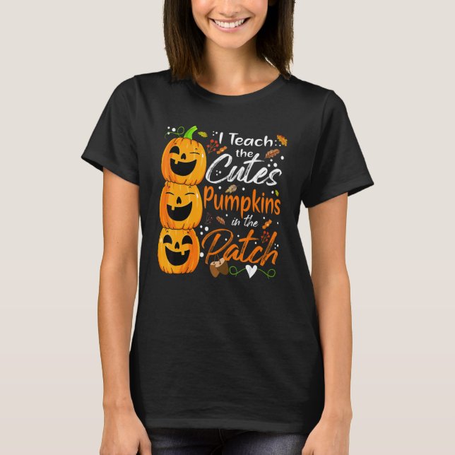 Camiseta Ensino Os Pumpkins Mais Bonitos O Halloween Da Pat (Frente)