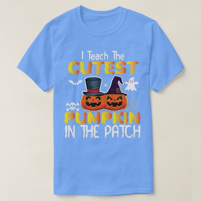 Camiseta Ensino os Pumpkins mais fofos no Patch, Professor  (Frente do Design)
