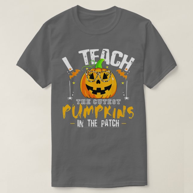 Camiseta Ensino os Pumpkins mais fofos no Patch, Professor  (Frente do Design)