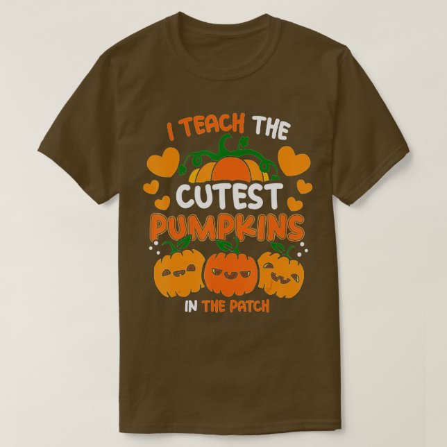 Camiseta Ensino os Pumpkins mais fofos no Patch, Professor  (Frente do Design)