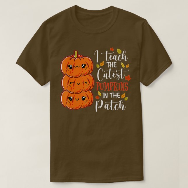 Camiseta Ensino os Pumpkins mais fofos no Patch, Professor  (Frente do Design)